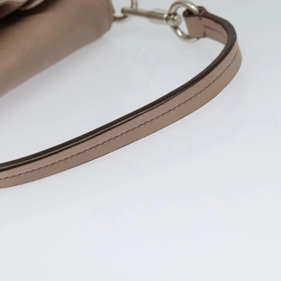 SAINT LAURENT Accessory Pouch Leather Beige Silver Auth - Picture 9 of 16